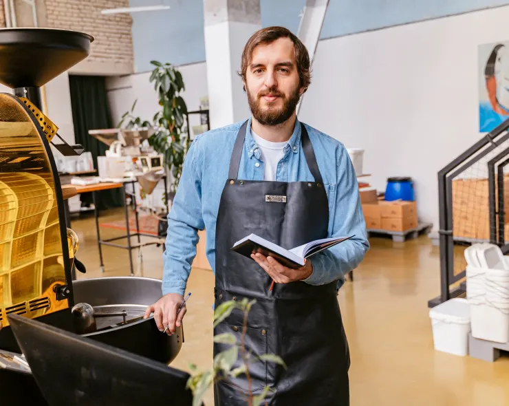 Interviews at the café counter